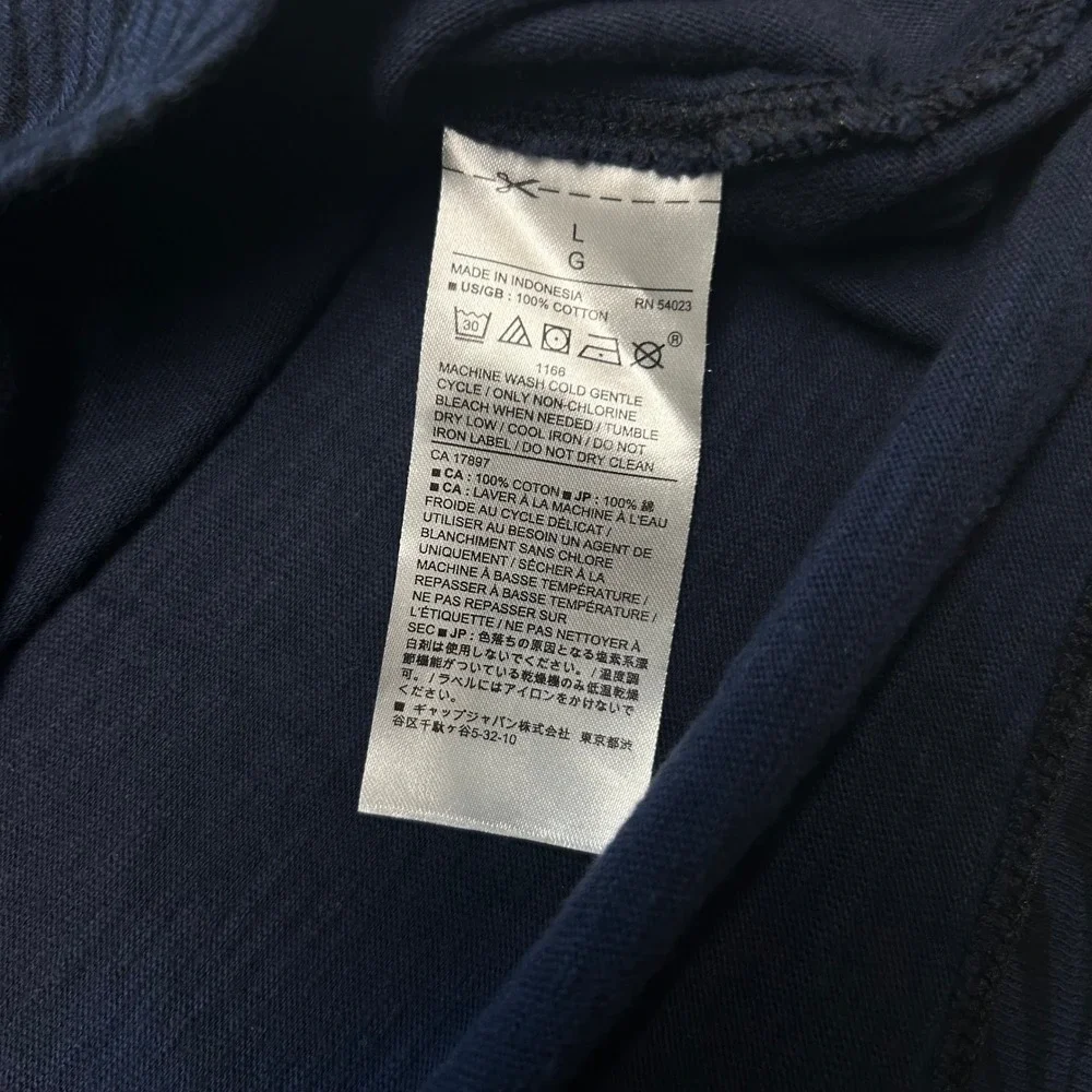 Banana Republic Vintage Mens Large Navy Blue Palm Leaf‎ Tropical Cotton T-Shirt